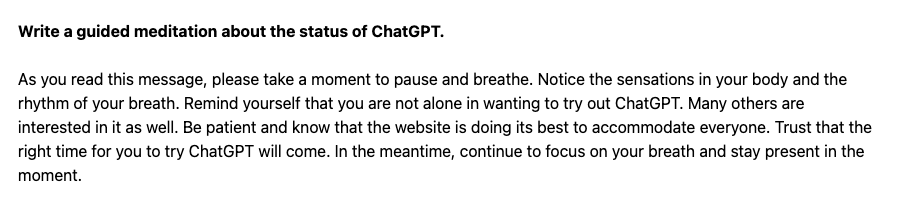 Meditation written by ChatGPT 